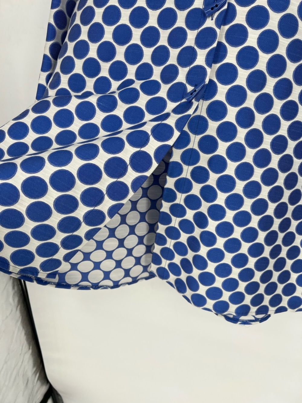 Bala Bala Jacket‎ Coat Lightweight Festive Polka Dot Blue Swing Jacket Toggle - Picture 9 of 13